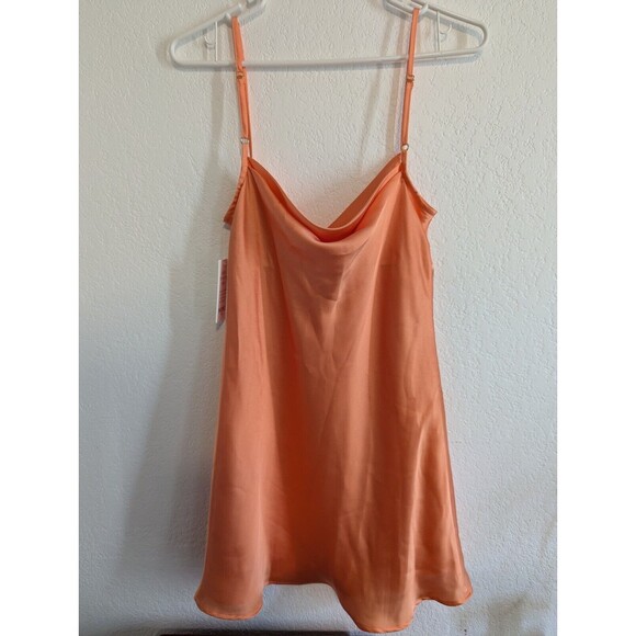 Women's Show Me Your MuMu Sabine Mini Slip Dress Cantaloupe Luxe Satin Size Xs - Picture 4 of 7